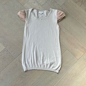 Gap short sleeve sweater with tulle sleeves XS